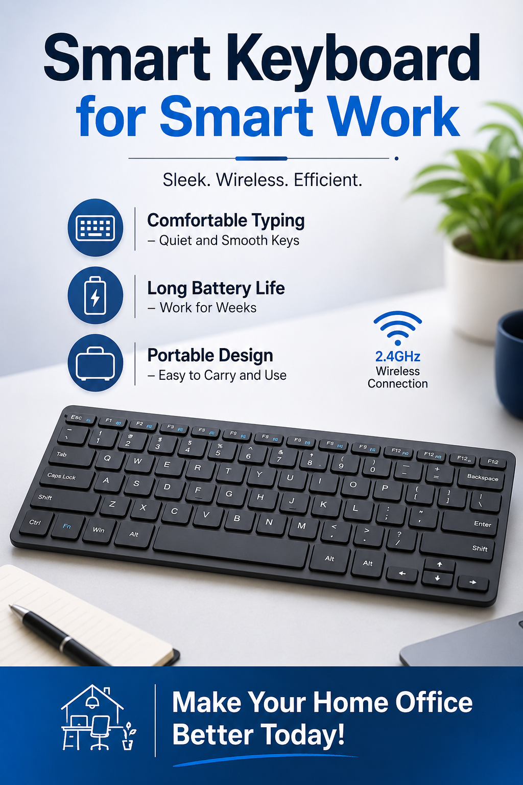 Wireless Keyboard for Efforrless Work
